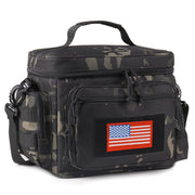 ATRIPACK front view of tactical lunch box showing durable build and pockets for organized storage