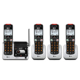 AT&T front view of four-handset system showing layout and benefit of multi-room coverage