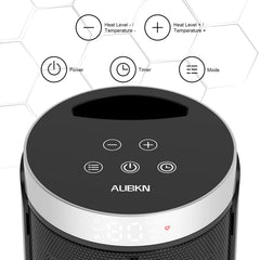 AUBKN primer plano del panel con botones y termostato para control fácil y preciso