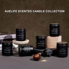 Auelife velas encendidas en sala creando ambiente cálido y acogedor