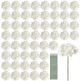 Auihiay front view of ivory hydrangea heads and stems, shows complete set benefit