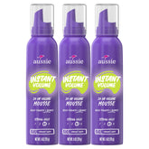 Aussie mousse frontal del pack mostrando diseño y volumen