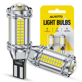 AUXITO vista frontal de la bombilla LED mostrando el diseño y brillo superior