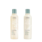 Aveda Shampure duo front packaging showing both bottles and calming scent benefits