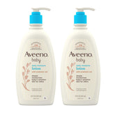 Aveeno Baby frente del envase mostrando diseño y tamaño, hidratación confiable