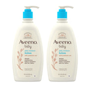 Aveeno Baby frente del envase mostrando diseño y tamaño, hidratación confiable