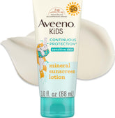 Aveeno botella frontal mostrando SPF 50 y beneficio de alta protección