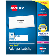 Avery paquete frontal 5162 mostrando 1.400 etiquetas, ideal para envíos masivos