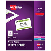 Avery paquete frontal mostrando 50 hojas y beneficio de cantidad