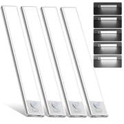 AVEVA vista frontal del pack con 4 luces listo para instalar y ahorrar espacio