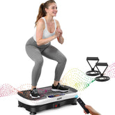AXV vibration plate front view showing controls and stable base for effective workouts