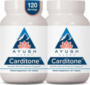 Ayush Herbs Carditone front packaging showing bottle and brand for clear product ID and trust