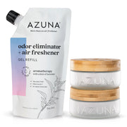 Azuna frasco frontal mostrando diseño y marca, neutraliza olores eficazmente