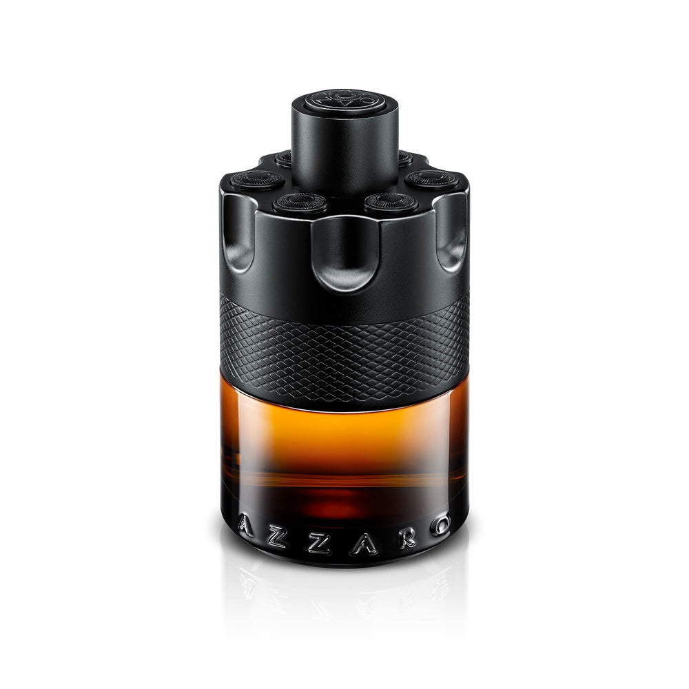 Azzaro frasco frontal mostrando diseño barril y estilo masculino