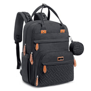 BabbleRoo vista frontal de la mochila pañalera con diseño neutro y gran capacidad