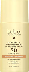Babo Botanicals frontal del envase mostrando diseño y SPF 50