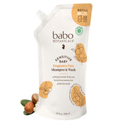 Babo Botanicals refill pouch front showing product and eco packaging benefit