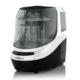 Baby Brezza front view showing compact washer pro and benefits of all-in-one cleaning