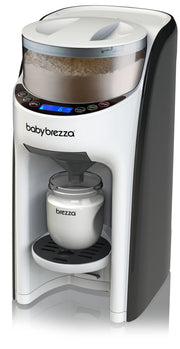 Baby Brezza front view showing compact design and fast bottle preparation benefit