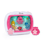 Baby Einstein vista frontal del soother rosa con luces y figuras relajantes
