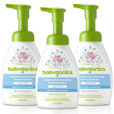 Babyganics frente del bote mostrando diseño y tamaño, facilita identificación