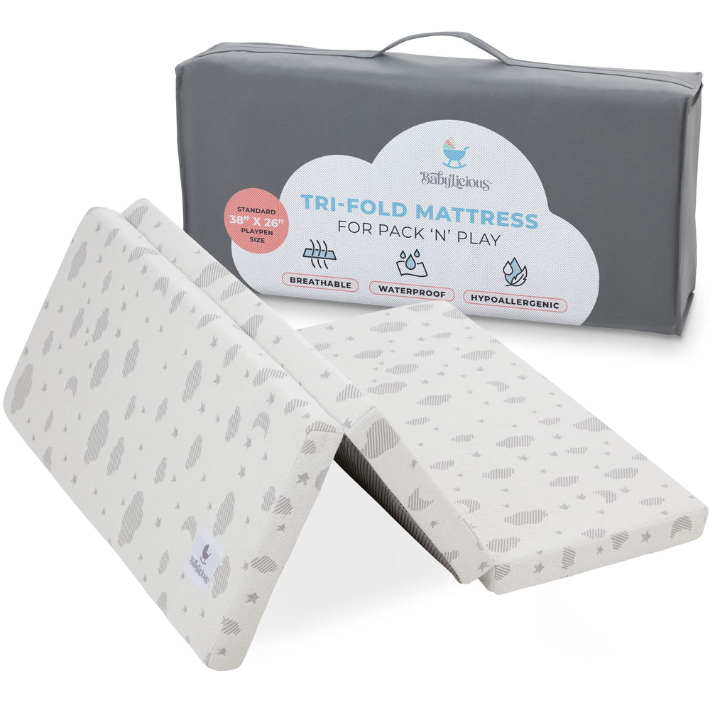 Babylicious front view of mattress topper showing neat cover and fit benefit