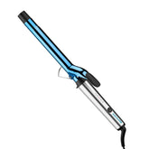 BaBylissPRO curling iron front view showing extended 8-inch barrel and ergonomic handle for faster styling