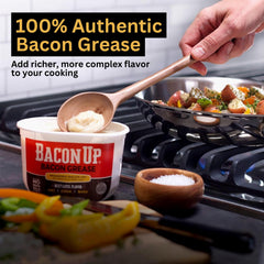 Bacon Up textura cremosa en primer plano, aspecto listo para cocinar