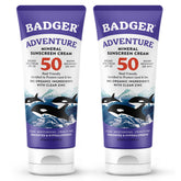 Badger front packaging showing SPF 50 and reef safe protection benefit