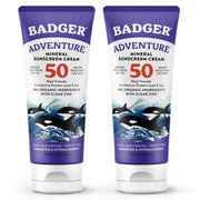 Badger front packaging showing SPF 50 and reef safe protection benefit