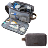 BAGSMART neceser frontal gris mostrando forma y cierre, mantiene todo ordenado