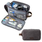 BAGSMART neceser frontal gris mostrando forma y cierre, mantiene todo ordenado