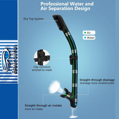 Bairuifu tubo snorkel con tapa drytop que evita entrada de agua