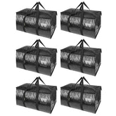 BALEINE front view of six black oversized moving bags showing capacity benefit