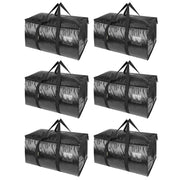 BALEINE front view of six black oversized moving bags showing capacity benefit