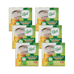 Ball front packaging showing 12-count regular mouth lids, reliable sealing