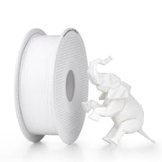BAMBULAB front packaging showing white PLA spool and brand for reliable printing
