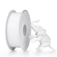 BAMBULAB front packaging showing white PLA spool and brand for reliable printing