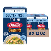 Barilla rotini frente del empaque mostrando marca y beneficio sin gluten