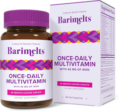 BariMelts front packaging showing bottle and caplets for easy daily use