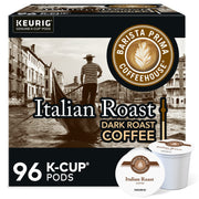 Barista Prima front packaging showing 96-count and bold roast benefit