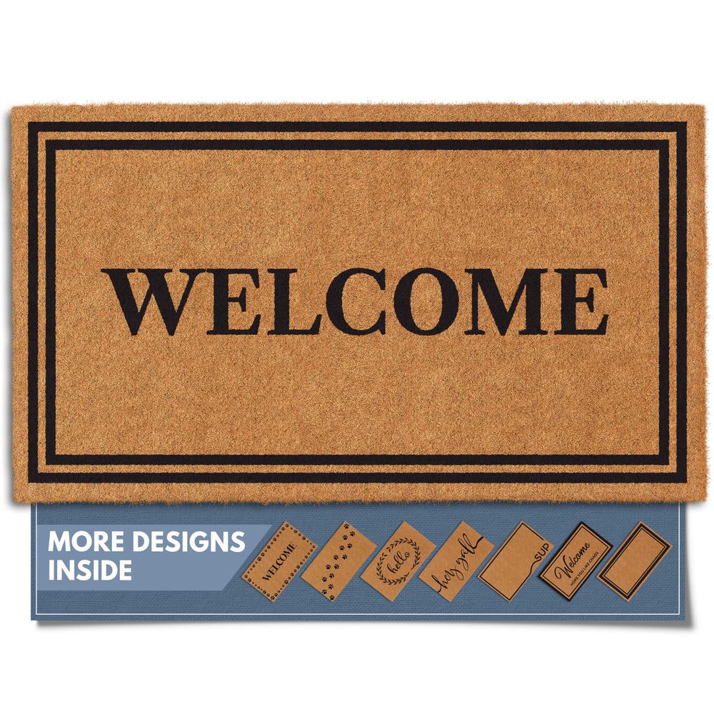 Barnyard Designs front view of welcome mat showing classic entry appeal