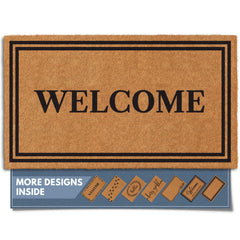 Barnyard Designs front view of welcome mat showing classic entry appeal