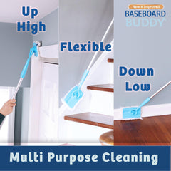 Baseboard Buddy mango extensible extendido para alcanzar molduras altas con comodidad