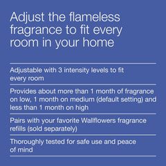Bath & Body Works Wallflowers junto a una mano, muestra tamaño real y portabilidad
