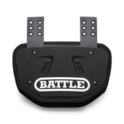 Battle back plate front view showing sleek black-and-white finish and team-ready look