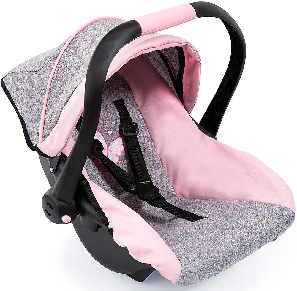 Bayer Design asiento frontal mostrando colores rosa y gris y atractivo visual
