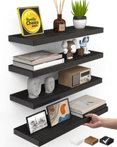 BAYKA front view four shelves showing clean floating look and balanced display