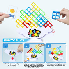 BBnote torre en juego sobre mesa familiar promoviendo interacción social