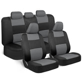 BDK front seat view showing gray-on-black cover and stylish protection